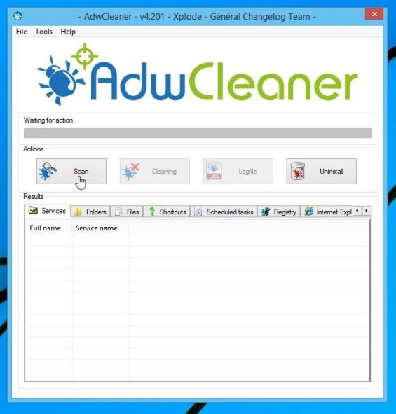 برنامج Adwcleaner-Scan